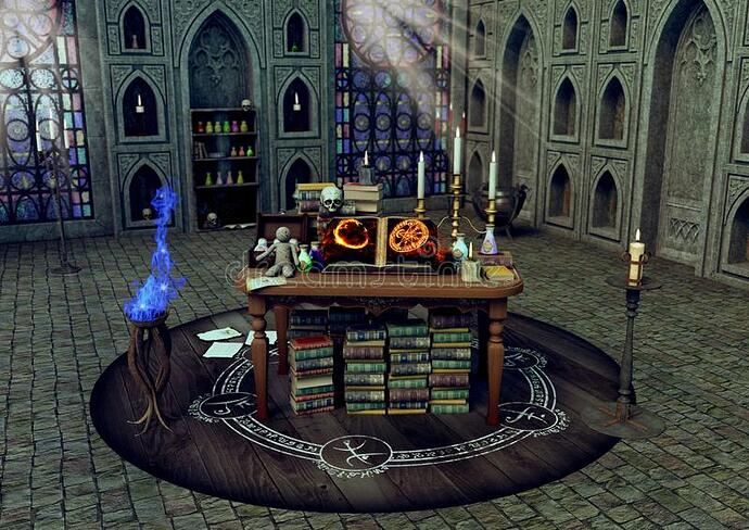 scene-magical-altar-candles-books-voodoo-dolls-witchcraft-temple-magical-altar-candles-books-voodoo-dolls-129587766
