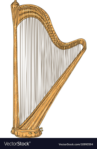 isolated-golden-harp-vector-10993594