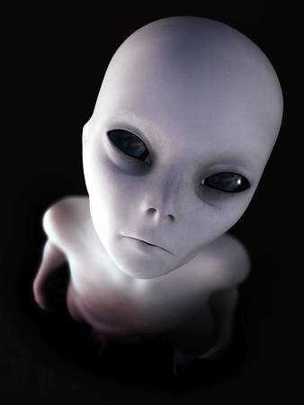 96174775-portrait-of-a-gray-alien-standing-and-looking-up-at-you-3d-rendering-black-background-